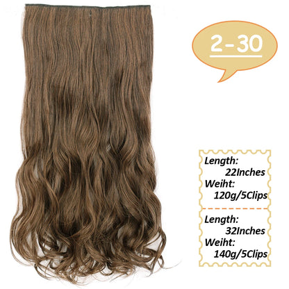 NICESY Synthetic Long Wavy 5 Clips Hair Extensions 22Inch/32Inch Clip On Hair Extensions High Tempreture Fake For Women