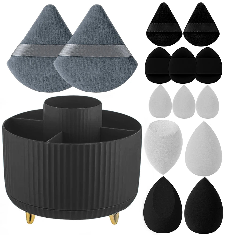Makeup Brush Holder Organizer 360° Rotating Makeup Brush Desktop Organizer 5 Slot Make up Brushes Cup for Supply Bathroom Vanity