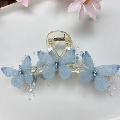 New Butterfly Large Hair Claw for Thick Hair Claws Crab Women Sweet Pink Hairpin Ponytail Hair Clip Claw Accessories