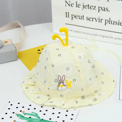 Children Hat Toddler Boys Girls Summer Cartoon Panama Sun Hat Baby Beach Fisherman Bucket Hat Kids Ear Cover Caps 0-8 Months