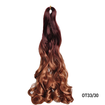 Loose Wave Spiral Curl Braids Synthetic Hair French Curls Braiding Hair Extensions High Temperature Ombre Pre Stretched Hair