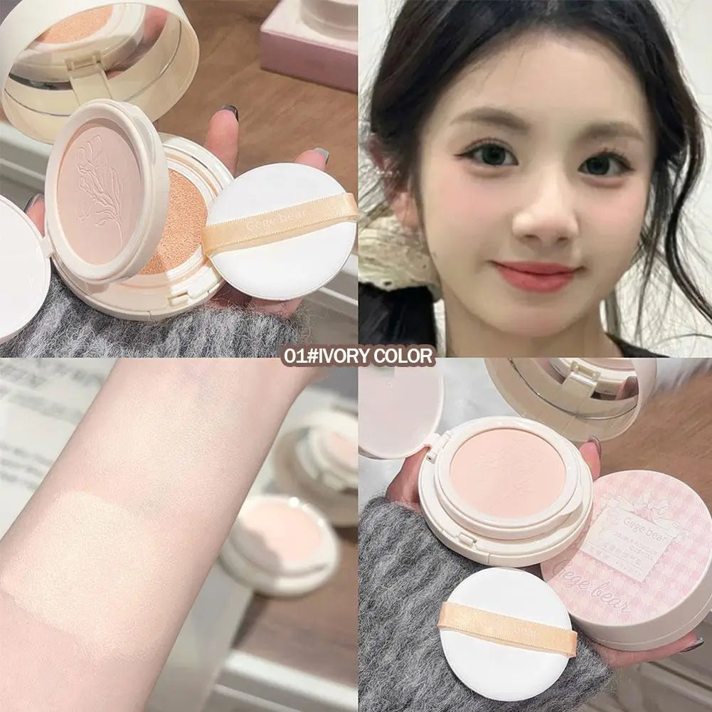 2-in1 Pressed Powder Cushion Foundation Palette Face Up Cream All-in-one Cosmetics Make Matte Coverage Base Full Oil Contro L9V7
