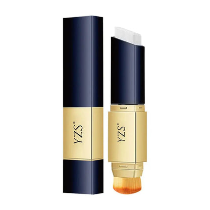 2 in 1 Foundation Stick Full Coverage Matte Finish Dual-Ended Brush & Stick Brightening Waterproof Foundation Contouring Makeup