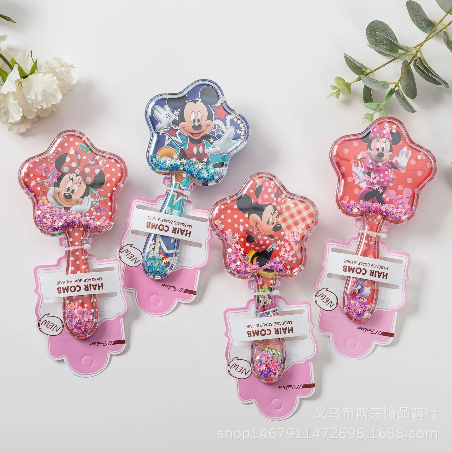 Disney Frozen Elsa Minnie Mickey Mouse Air Cushion Massage Combs Children Comb Hair Brush Hairdressing Tool Girls Christmas Gift