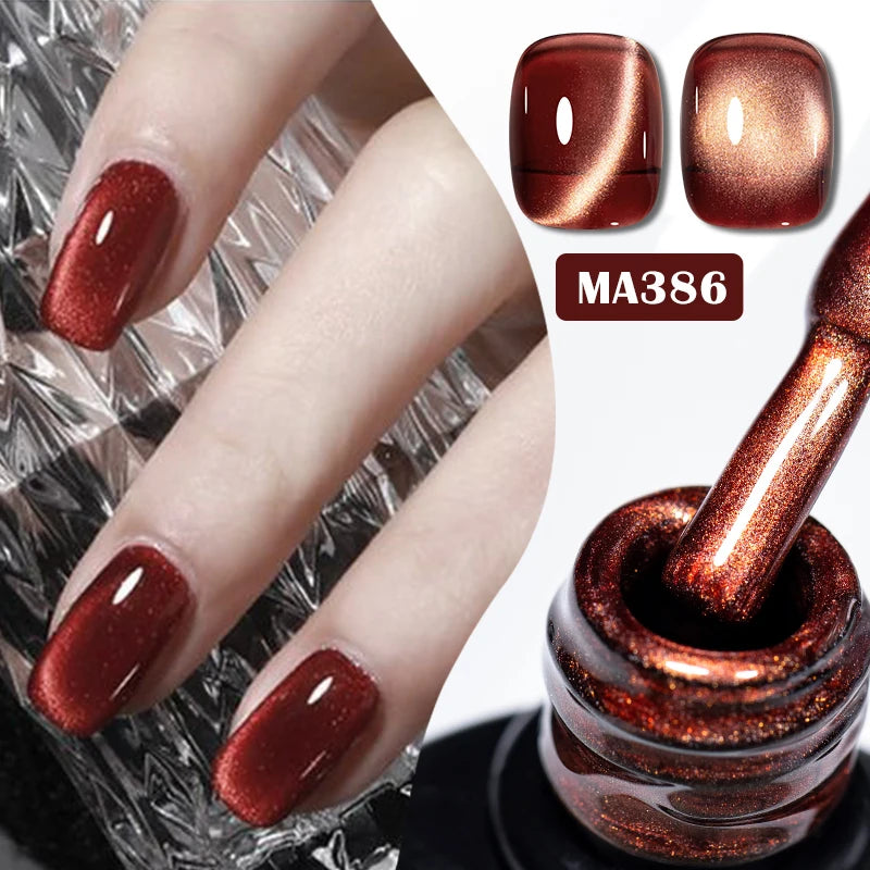 7ml Red Series Cat Magnetic Gel Nail Polish Sparkle Glitter Semi Permanent Nail Art UV Gel Varnish Manicure For Valentines Nails