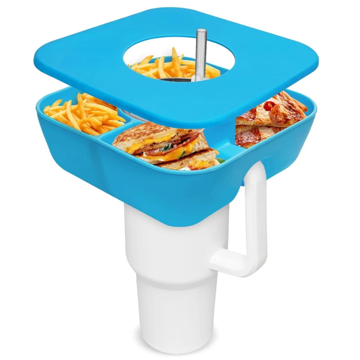 New Silicone Snack Bowl with Cover for Stanley 40oz Divided Snack Tray 4 Divided Snack Plates Stanley Cup Accessories 1PC