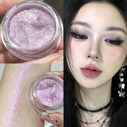 6 Colors Glitter Eyeshadow Gold Pink Eye Shadow Highlighter Silkworm Long Lasting Waterproof Shimmer Multicolor Liquid Eyeshadow