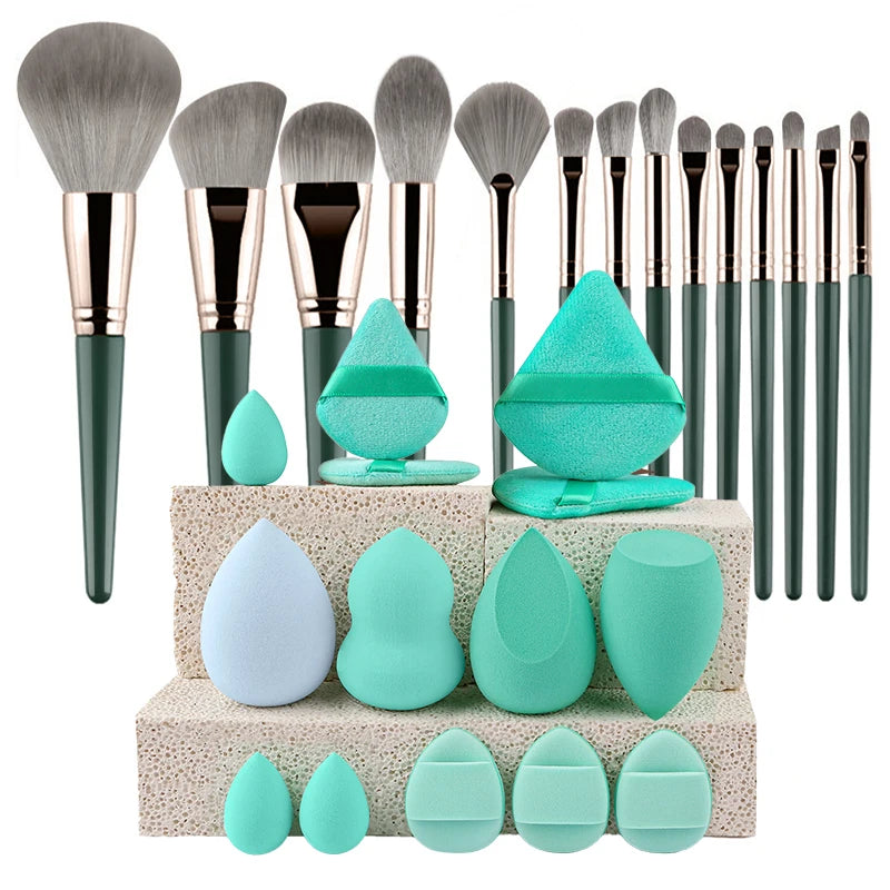 34pcs Makeup Brushes Set 14pcs Travel Portable Foundation Concealer Makeup Brush Professional Liquid Cream Make-up Beauty Tool