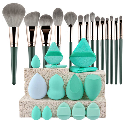 34pcs Makeup Brushes Set 14pcs Travel Portable Foundation Concealer Makeup Brush Professional Liquid Cream Make-up Beauty Tool