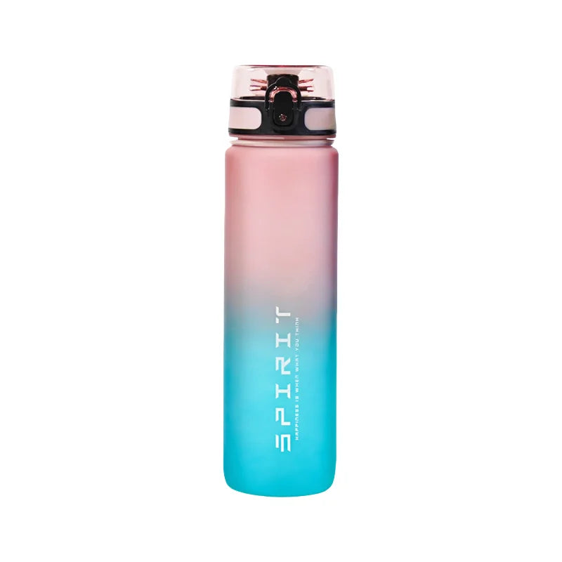 1 Liter Large Capacity Sports Water Bottle Gradient Color Plastic Cup Drink items Outdoor Beach Travel Portable Gym Fitness Jugs