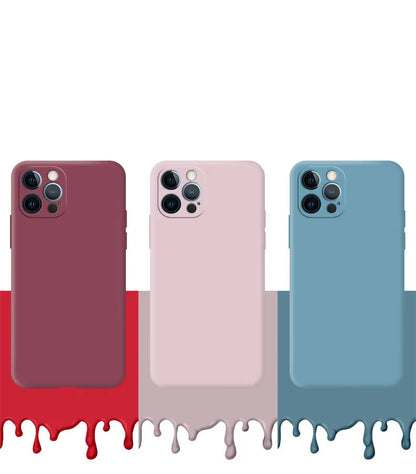 Original Soft Silicone Phone Case For iPhone 14 13 11 12 15 Pro Max Mini X XR XS 7 8 Plus SE 2020 Shockproof Back Cover Cases