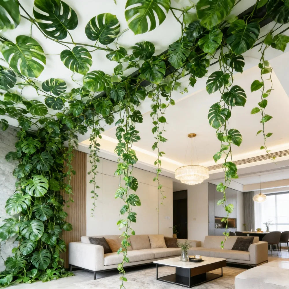 172cm Persian Fern Hanging Artificial Plant Turtle Leaf Vines for Christmas Autumn Garden Wedding Party Wall Balcony Decor