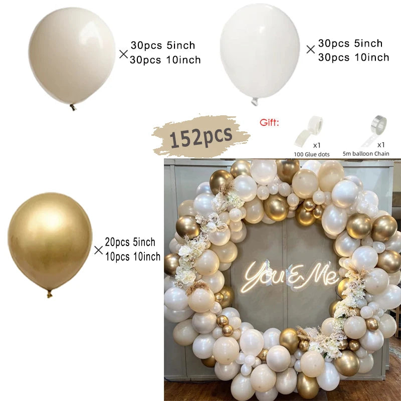 Beige Cream White Boho Balloon Garland Arch Kit Sand White Engagement Wedding Birthday Party Baby Shower Decoration Balloons