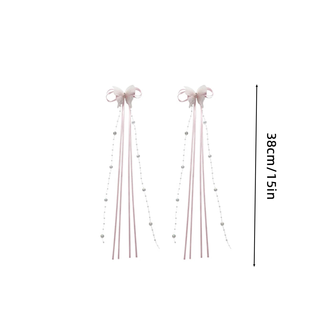 New Butterfly Tassel Baby Girl Hair Clips Sweet Long Ribbon Pearl Duck Tongue Clips Princess Sided Clips Kids Hair Accessories