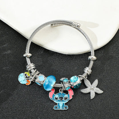 Disney-Lilo & Stitch Bracelet Anime Wristband, Cartoon Accessories for Kids, Birthday Gift, Toy for Boys and Girls, 7Styles