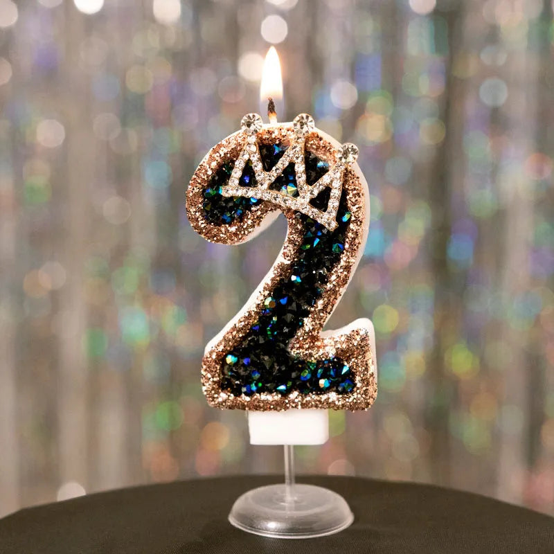 Birthday Digital Candles Number Candle Top of Cake Crown Cake Topper Baby Shower Decor Birthday Party Supply свечи для торта