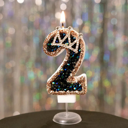 Birthday Digital Candles Number Candle Top of Cake Crown Cake Topper Baby Shower Decor Birthday Party Supply свечи для торта