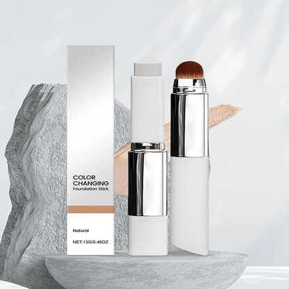 2-in-1 Color-changing Foundation Stick Changing Foundation Stick Brightens Concealer Stick Makeup Brightening Makeup Tool