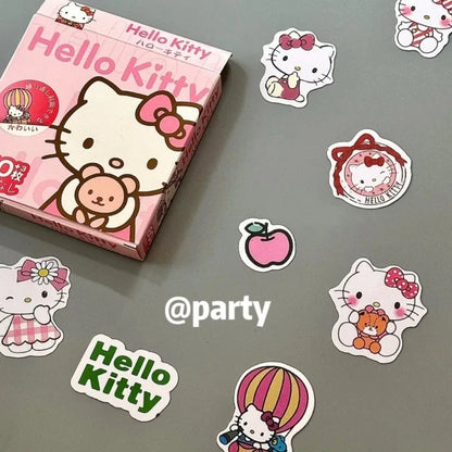 63pcs Kawaii Hello Kitty Sticker Gift Box Small Pattern Small Handbag Refrigerator Backpack Desktop Decoration Women Accessories