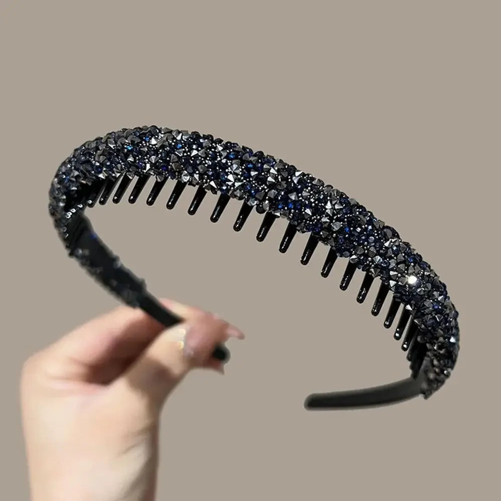 Plastic Rhinestone Headband Cute with Toothed Face Wash Diamond Hair Hoop Korean Style Make Up Hairband Non-slip