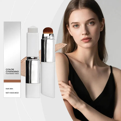 2-in-1 Color-changing Foundation Stick Changing Foundation Stick Brightens Concealer Stick Makeup Brightening Makeup Tool