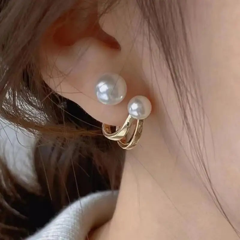 925 Silver Needle Korean Fashion Double V Crystal Earrings For Women Jewelry 2026 Trending Luxury Women's Earrings Behind Ear