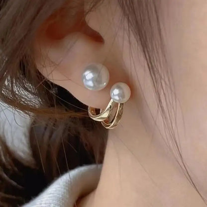 925 Silver Needle Korean Fashion Double V Crystal Earrings For Women Jewelry 2026 Trending Luxury Women's Earrings Behind Ear