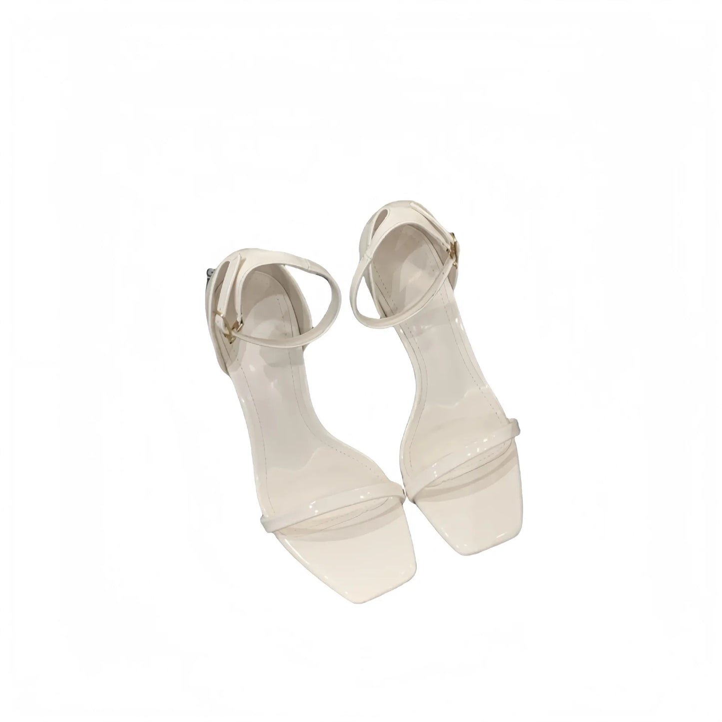 Sexy Letter High Heel Sandals Summer New One Strap Buckle Women's Shoes Square Head Thin Heel Sandals Fragrant Style EVA Materia