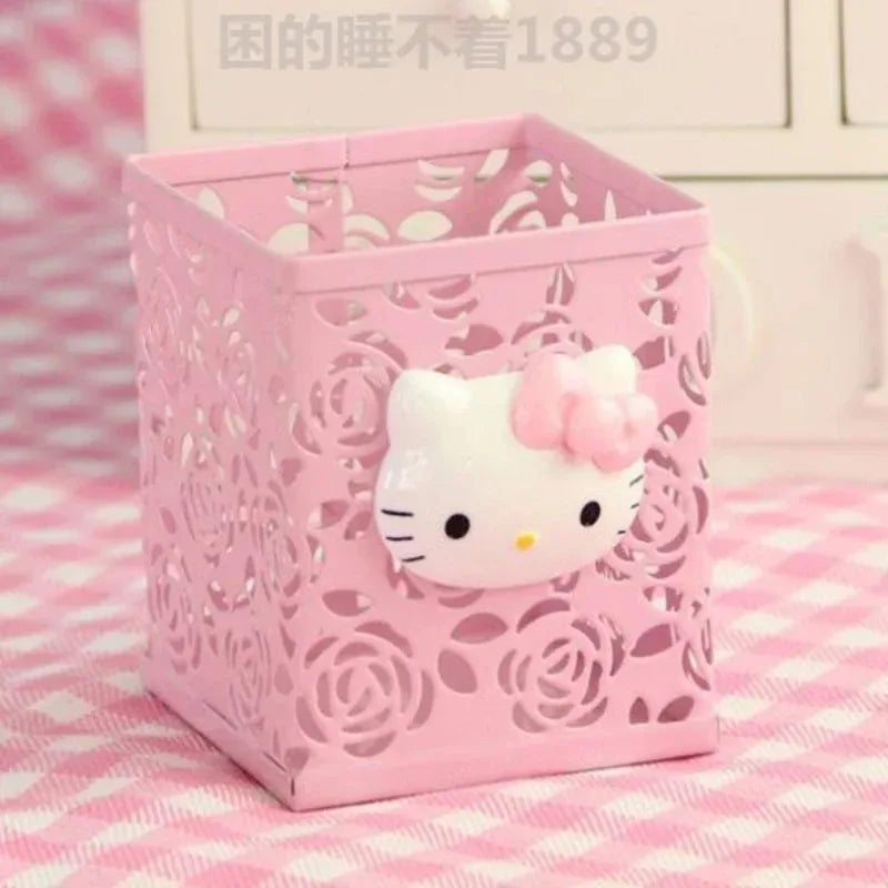 Hello Kitty Sanrio animation peripheral cartoon children's pen holder creative kawaii desktop storage box ornaments wholesale