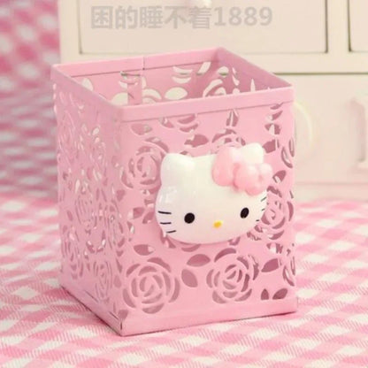 Hello Kitty Sanrio animation peripheral cartoon children's pen holder creative kawaii desktop storage box ornaments wholesale