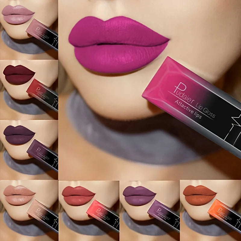 Matte Liquid Lipstick 17 Colors, Long Lasting Lip Gloss, Velvet Lip Cream, High Pigment, Non-Stick Cup, Sexy Finish