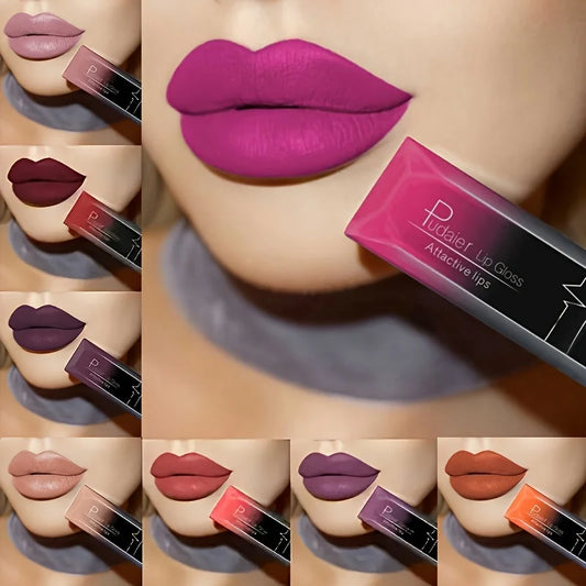 Matte Liquid Lipstick 17 Colors, Long Lasting Lip Gloss, Velvet Lip Cream, High Pigment, Non-Stick Cup, Sexy Finish