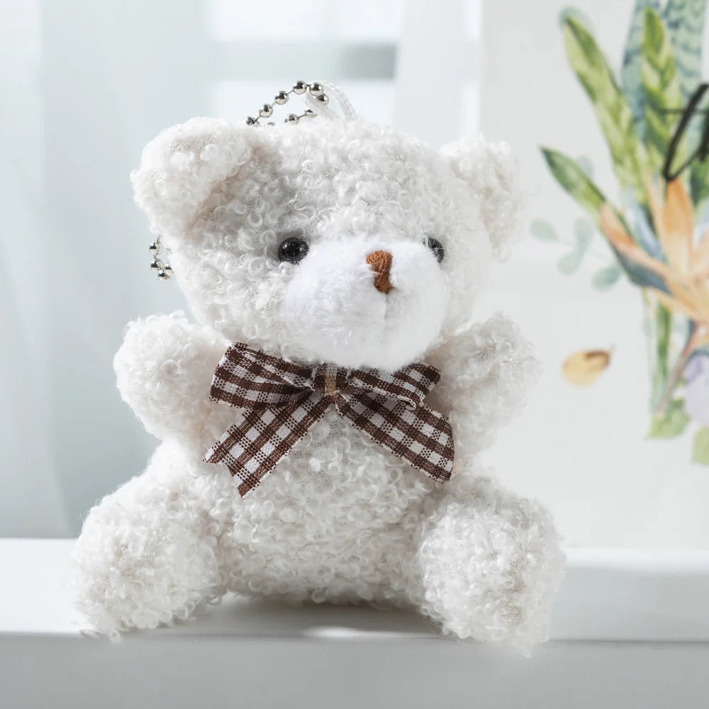 1Pcs Cute Teddy Bear Pendant Plush Doll Little Bear Doll Small Doll Bag Soft Cute Accessories Keychain Female