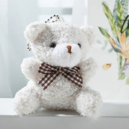 1Pcs Cute Teddy Bear Pendant Plush Doll Little Bear Doll Small Doll Bag Soft Cute Accessories Keychain Female