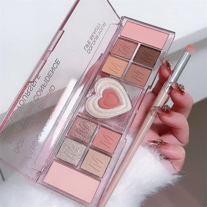 12 Colors Pink Eyeshadow Palette Natural Cool Tone Low Saturation Matte Eye Shadow Pallet Brown Korean Makeup Cosmetic New