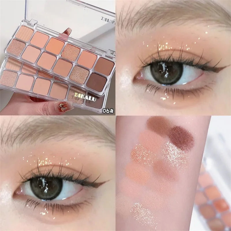 Flash Diamond Peach Kumquat Eyeshadow Palette Nude Pink Purple Eye Pearl Glitter Shadows Korean Charming Contour Eyes Make Up