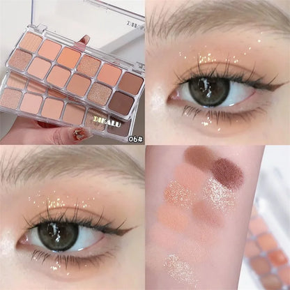 Flash Diamond Peach Kumquat Eyeshadow Palette Nude Pink Purple Eye Pearl Glitter Shadows Korean Charming Contour Eyes Make Up