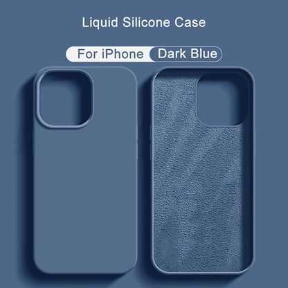 2024 NEW Liquid Silicone Case For iPhone 14 12 11 13 15 Pro Max Mini Luxury Shockproof Cover X XR XS 6 7 8 14 Plus SE Accessory