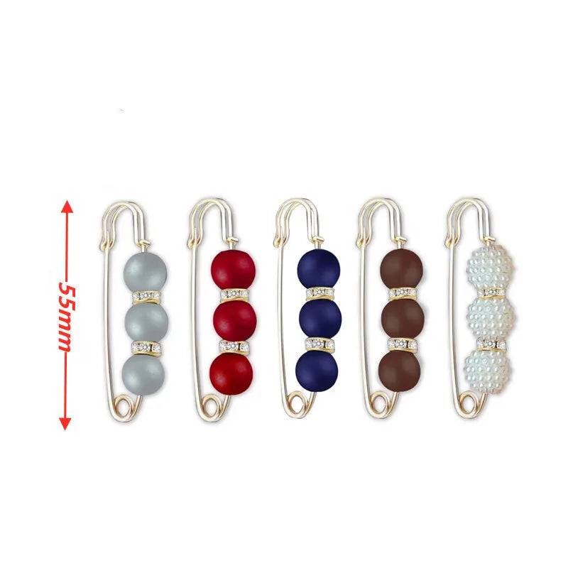 2/20pcs Clothing Brooch Pearl Waist Adjustment for Women Pearl Lapel Pin Sweater Dress Brooch Pins Badge Buckle DIY Accessories