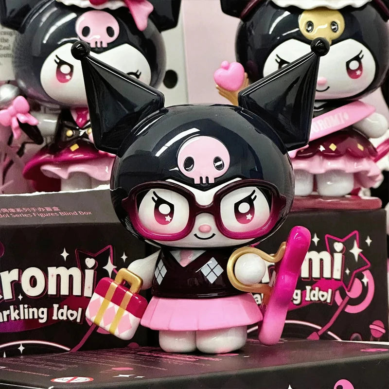 Sanrio Characters Kuromi Blind Box Sparkling Idol Series Trendy Doll Garage Kit Desktop Ornament Children Birthday Toy Gift