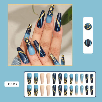 Luxury Designed Reusable Pink Nude False Nails Short Custom Acrylic Press On Nails Artificial Nails With Glue For Woman And Girl