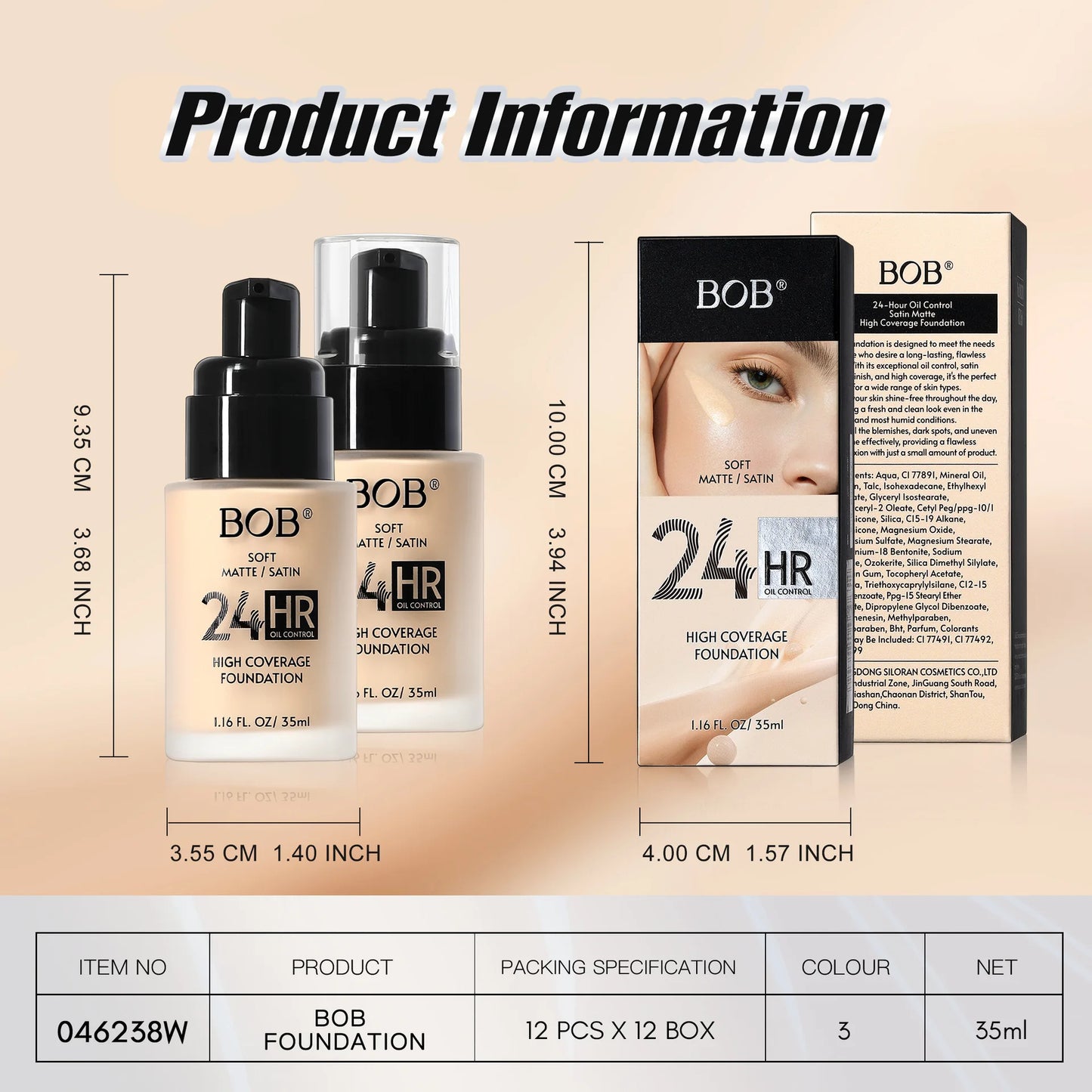 Misty Matte Liquid Foundation, Concealer, Long-lasting Makeup, Oil Control, No Powder Sticking, Moisturizing Foundation Cream