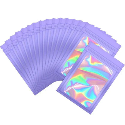 10-50Pcs Laser Ziplock Bag Necklace Earrings Jewelry Gift Packing Bags Cell Phone Cases Colorful Packing Bags Kitchen Organizer