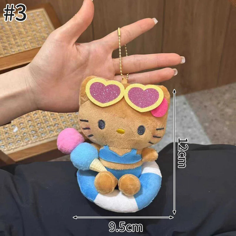 Sanrio Hello Kitty Keychain Cute Cartoon Bag Pendant Plush Doll Charms Car Key Ring Backpack Accessories Women Girl Gifts