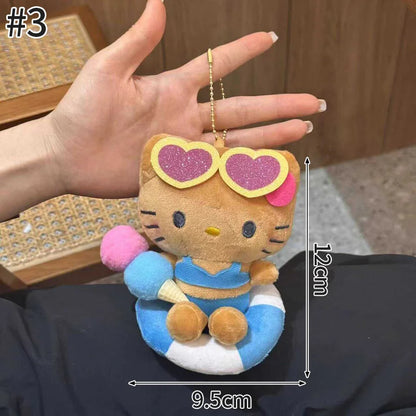 Sanrio Hello Kitty Keychain Cute Cartoon Bag Pendant Plush Doll Charms Car Key Ring Backpack Accessories Women Girl Gifts