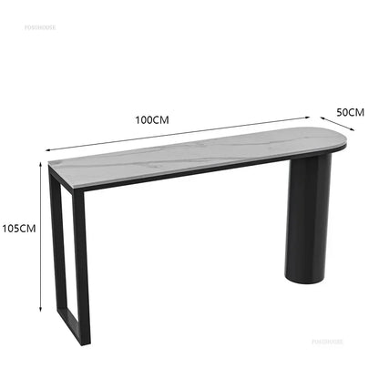 Nordic Modern High Bar Tables Household Slate Bar Table Kitchen Furniture Living Room Simple Integrated Island Dining Table v