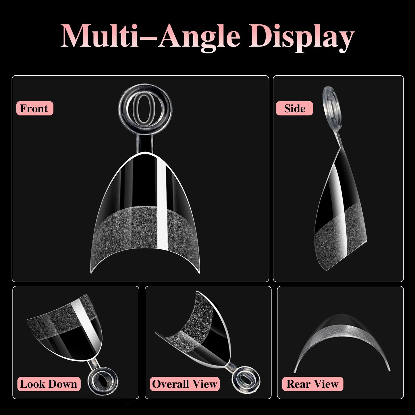 600pcs Ultra Short French False Nails Acrylic Nail Pieces Almond Square Traceless Half Pack Scrub False Nails Girls Beauty Tools