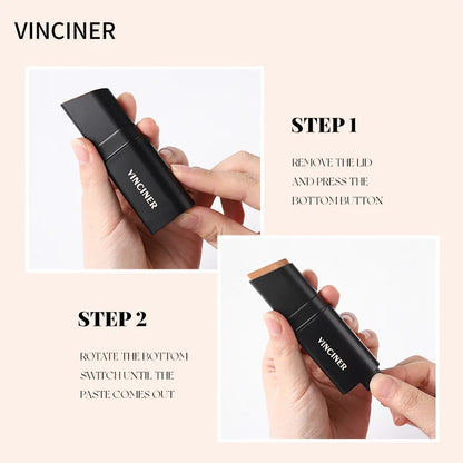 VINCINER 4 Color Matte Foundation Stick Natural Skin Tone Long Lasting Waterproof Easy To Apply Professional Makeup Stick 12g