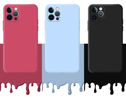 Original Soft Silicone Phone Case For iPhone 14 13 11 12 15 Pro Max Mini X XR XS 7 8 Plus SE 2020 Shockproof Back Cover Cases