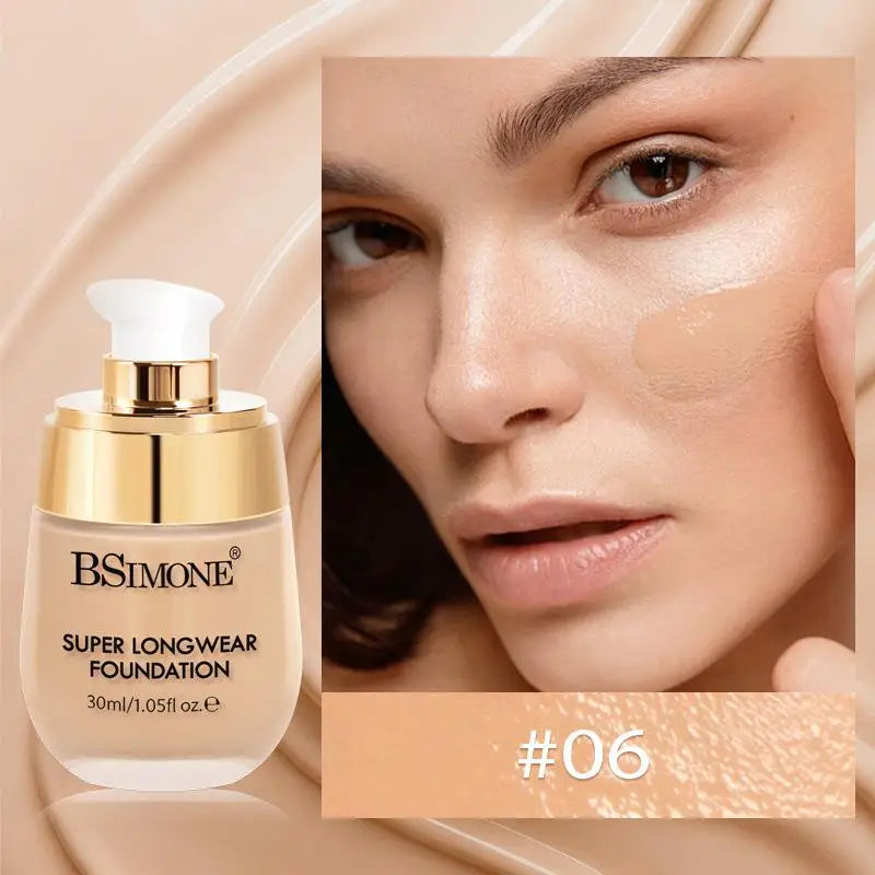 BSIMONE 30ml Liquid Foundation, Moisturizing And Long-Lasting, Natural Finish For Bright, Even Skin Tone